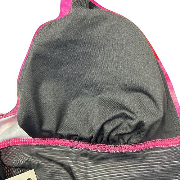 DKNY Abstract Mirage Ruched Tie-Back Halter One-Piece Women's Medium NWT - Picture 9 of 13